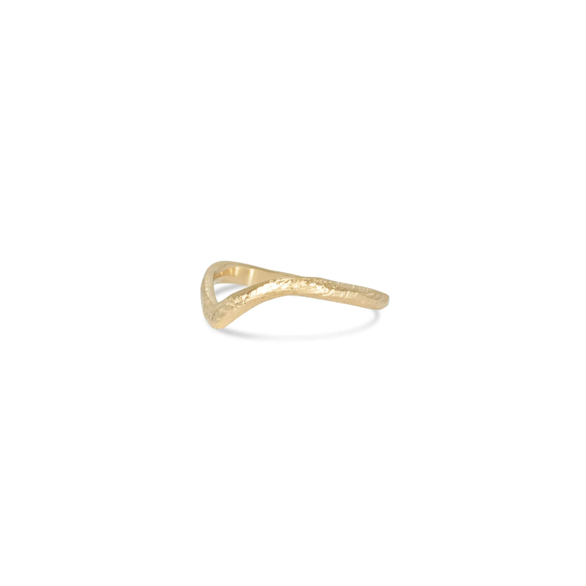 18K Textured Contour Band - Deep Point