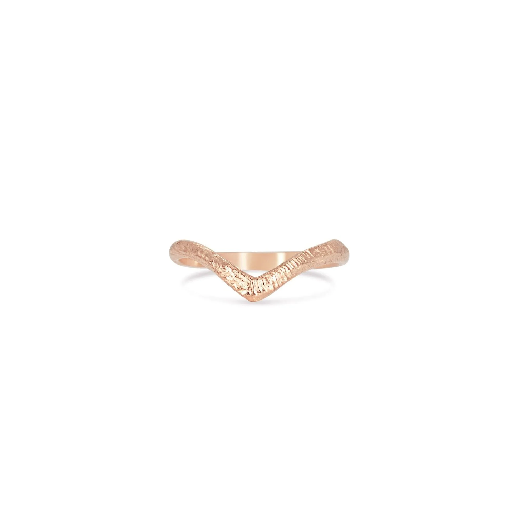 18K Textured Contour Band - Deep Point