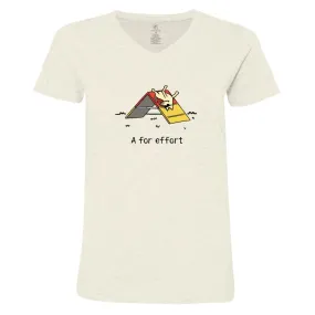 A For Effort - Ladies T-Shirt V-Neck