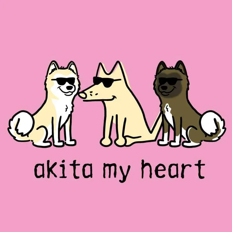 Akita My Heart - Ladies T-Shirt V-Neck