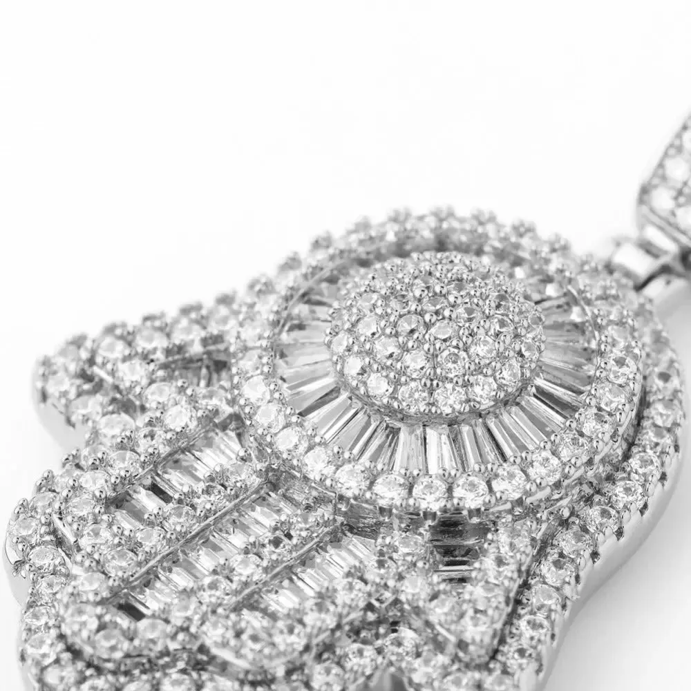 Baguette Diamond Hamza Pendant