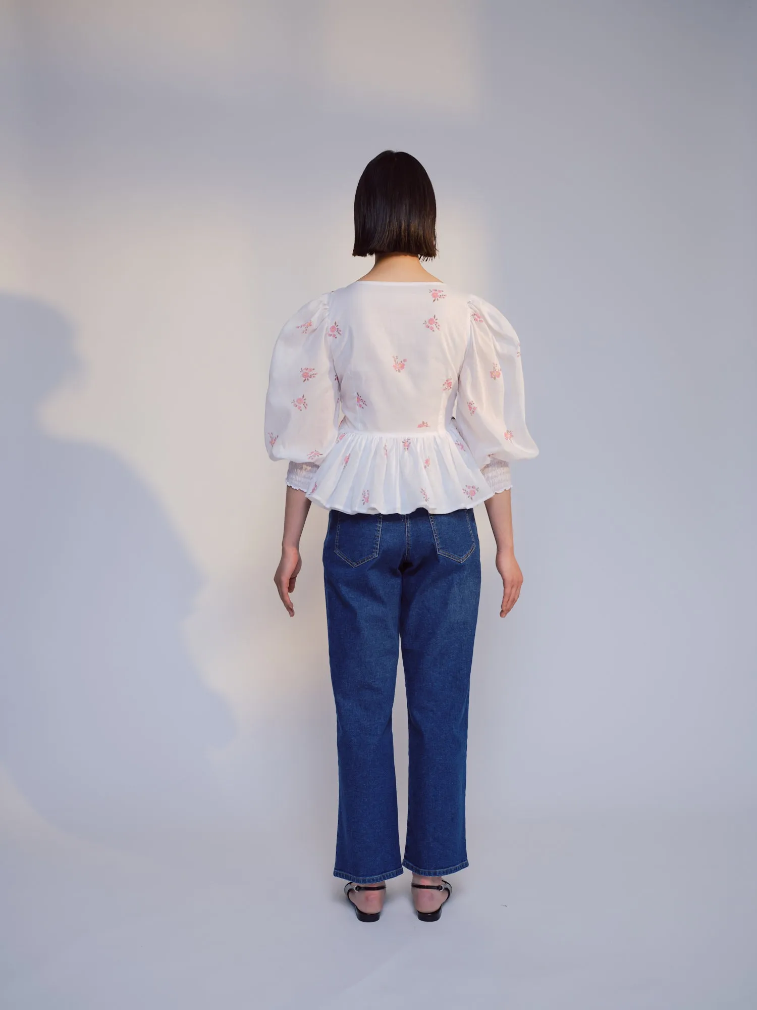 Bianca Top White Floral Print