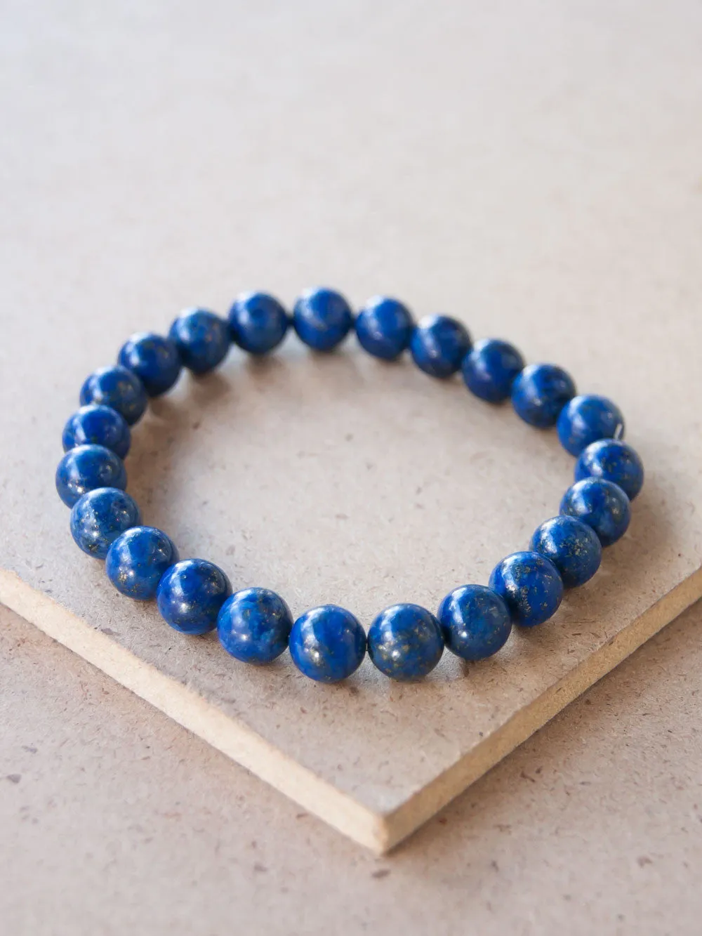 Blue Lapis Lazuli Bead Bracelet