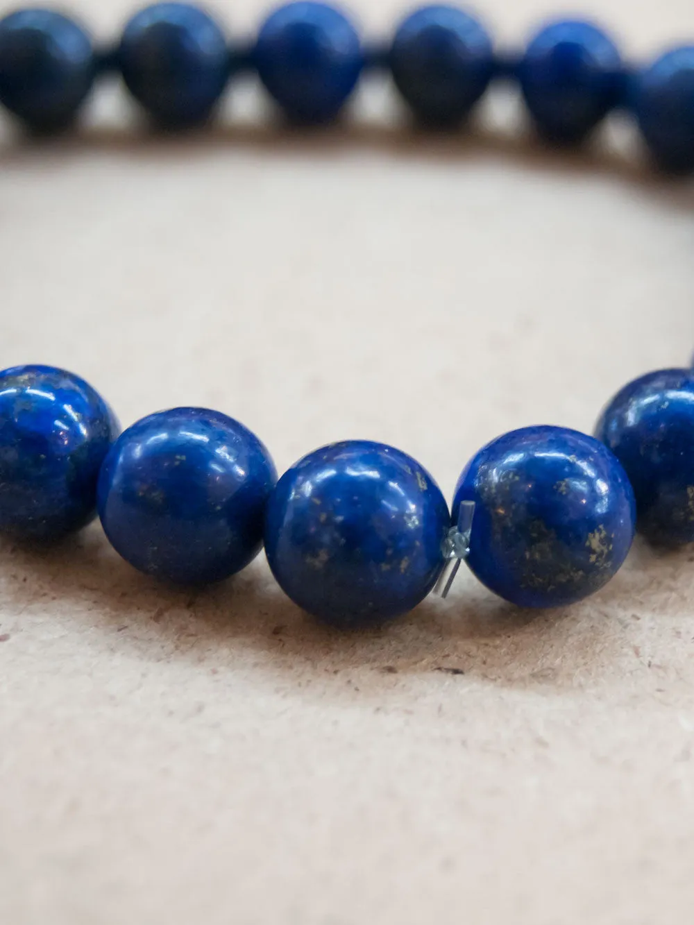 Blue Lapis Lazuli Bead Bracelet