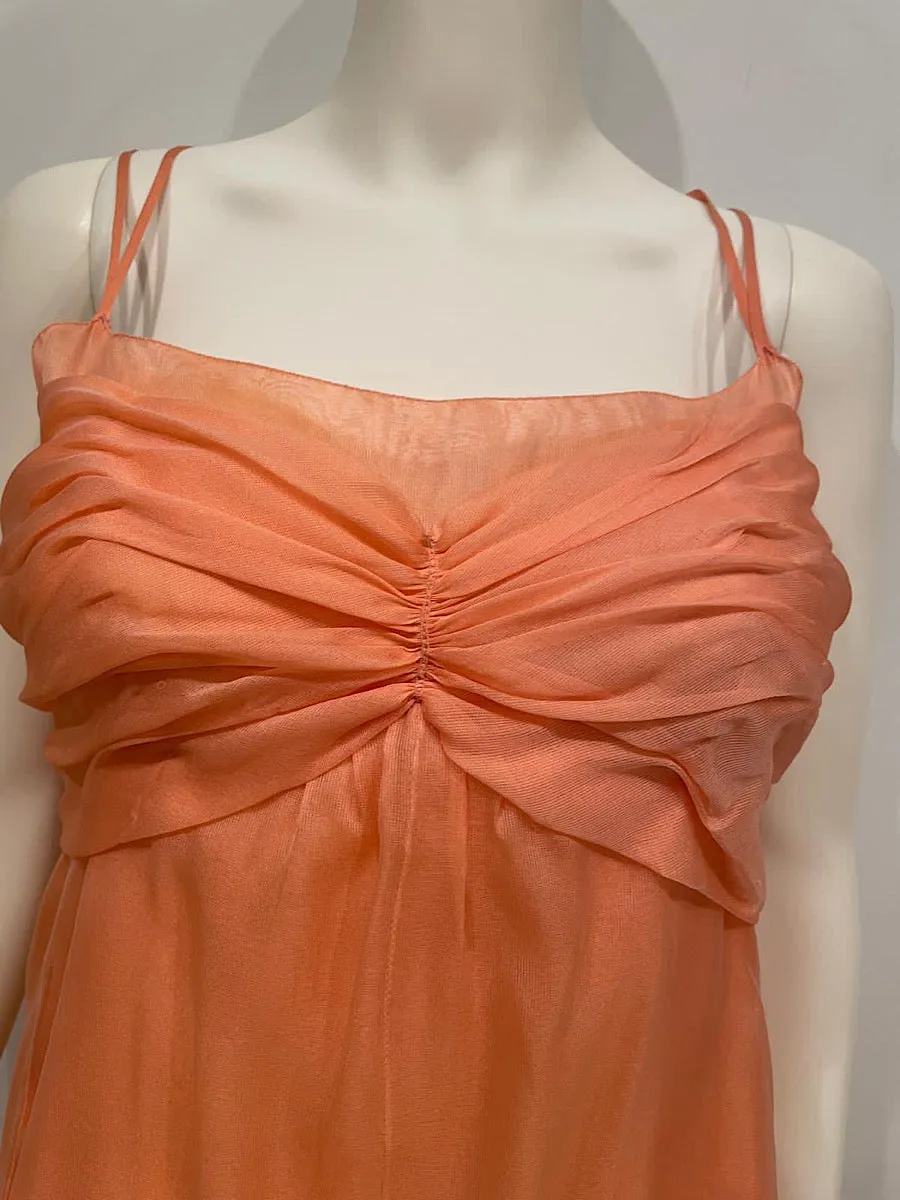 Chanel 07P 2007 Spring Peach Silk mini Dress FR 40