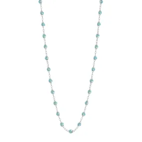 Classic Gigi Aqua necklace, White Gold, 16.5"