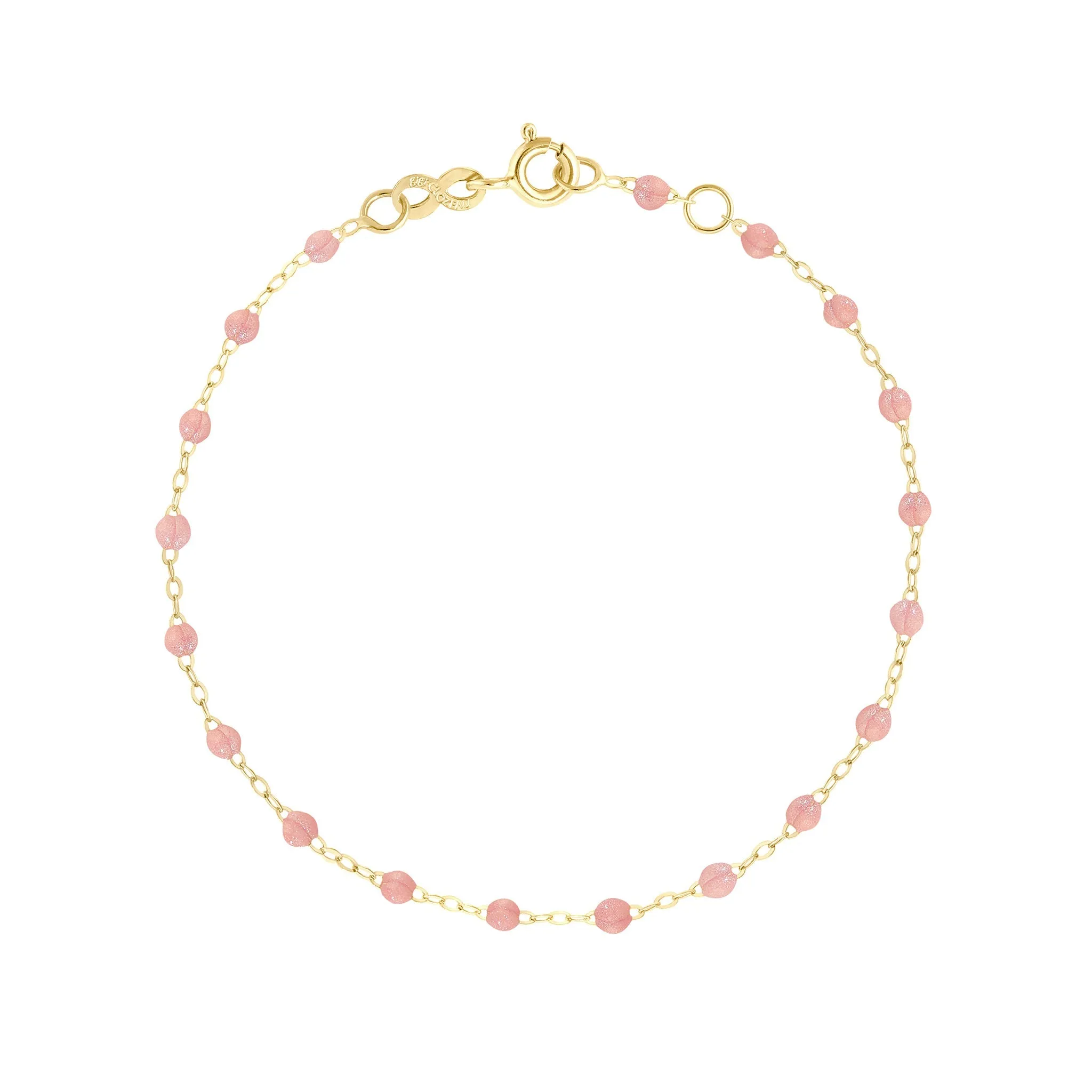 Classic Gigi Blush Anklet, Yellow Gold, 9.4"