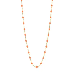 Classic Gigi Orange necklace, Yellow Gold, 17.7"