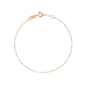 Classic Gigi White bracelet, Rose Gold, 7.5"