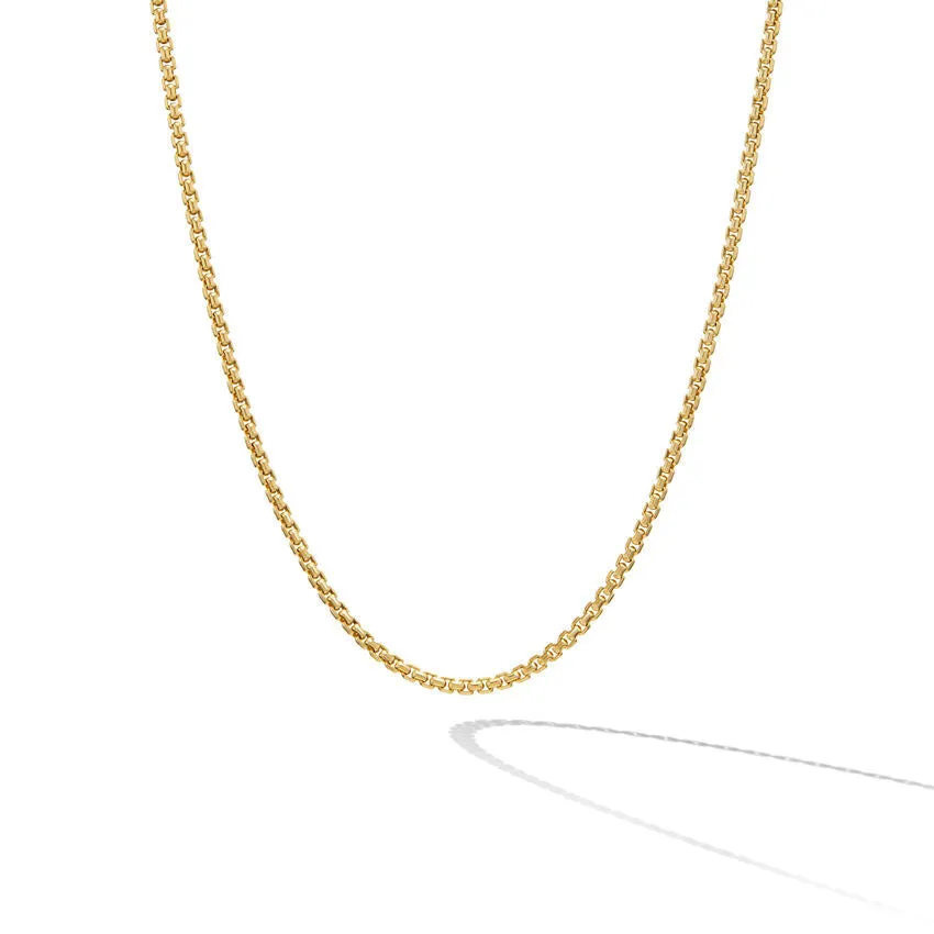 DY Box Chain Necklace in 18K Yellow Gold, 1mm