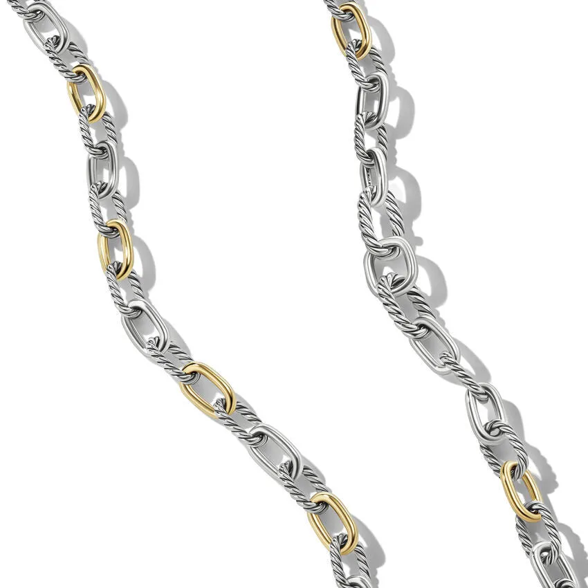 DY Madison Chain Necklace in Sterling Silver with 18K Yellow Gold, 8.5MM