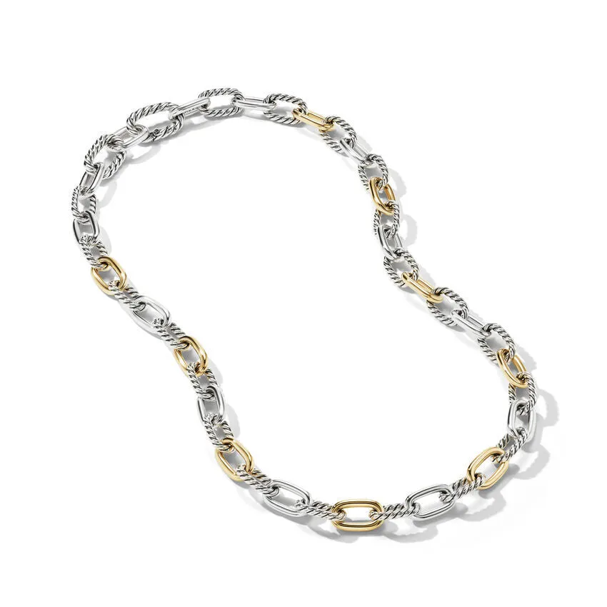 DY Madison Chain Necklace in Sterling Silver with 18K Yellow Gold, 8.5MM