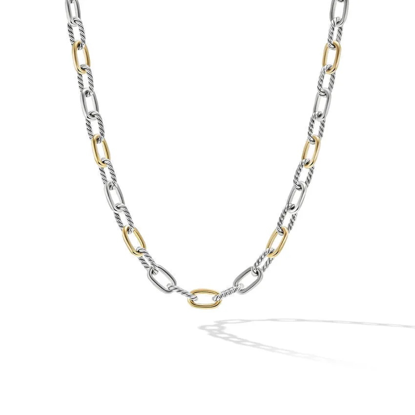 DY Madison Chain Necklace in Sterling Silver with 18K Yellow Gold, 8.5MM