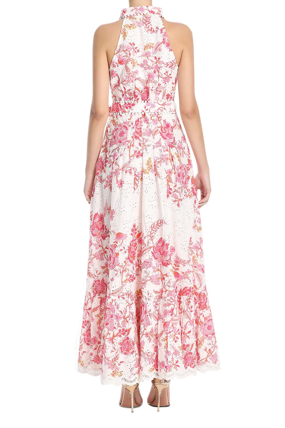 Floral Maxi Dress With Buckle Belt