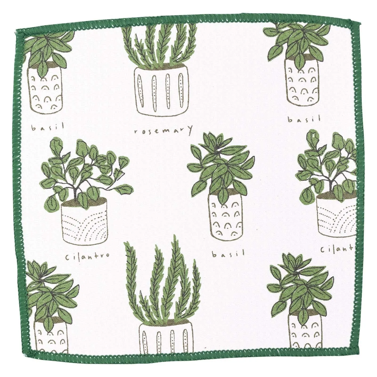 Herbs Green blu Kitchen Dish Cloths (Set of 3)