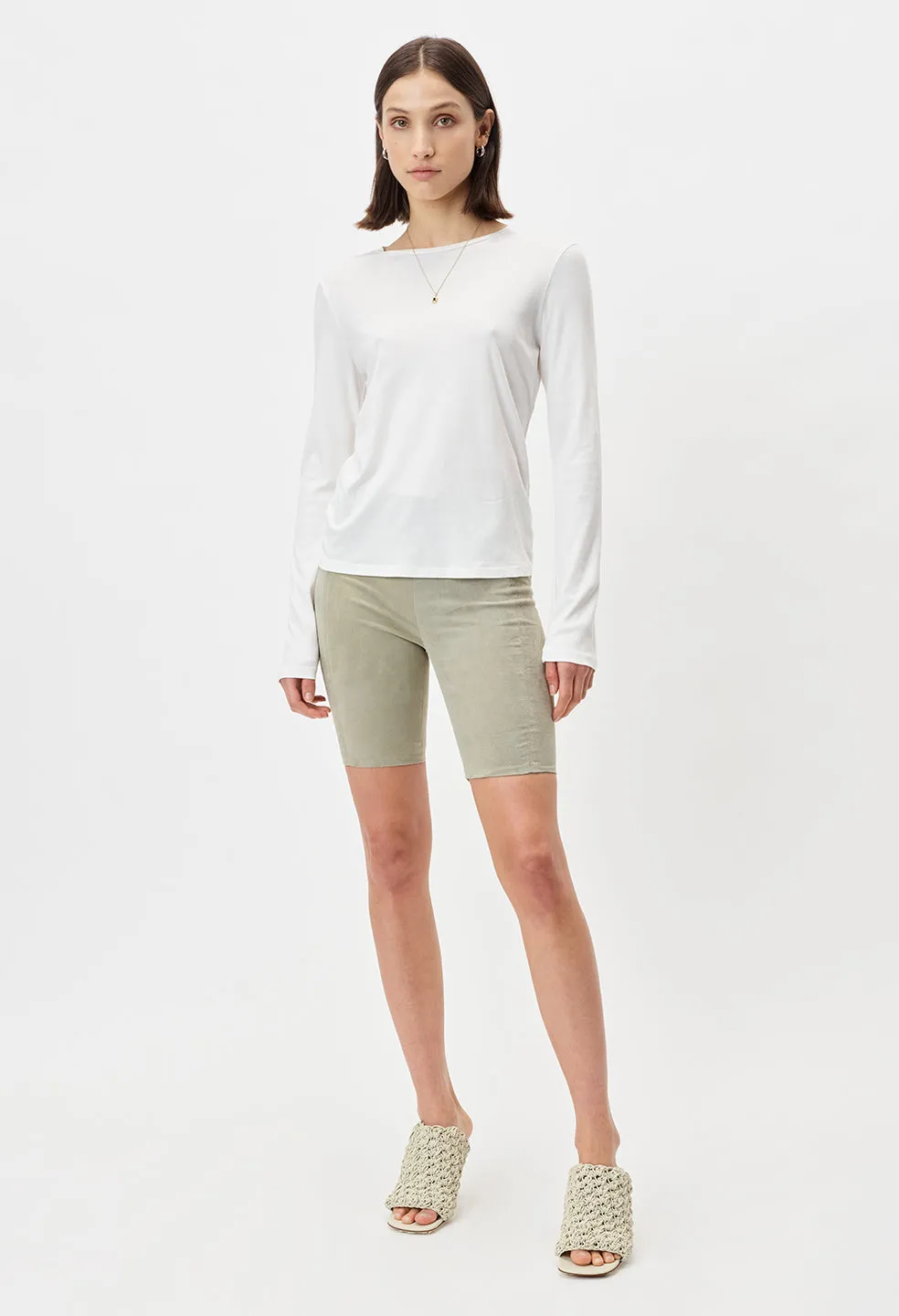 High Twist Cotton LS Classic Tee / Chalk