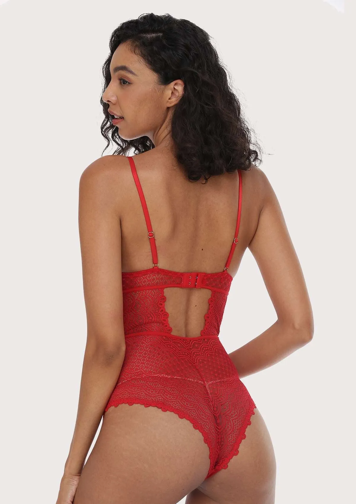 Lovelush Unlined Underwire Lace Low Back Teddy