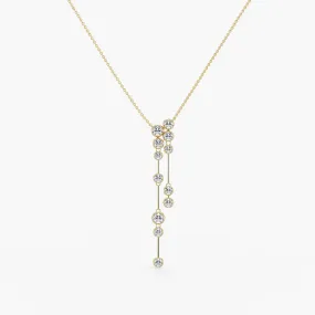 Luna Raindrop Necklace Double Drop 18K Yellow Gold