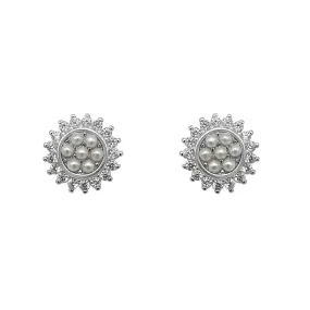 Marjorie Sunflower Silver Stud Earrings