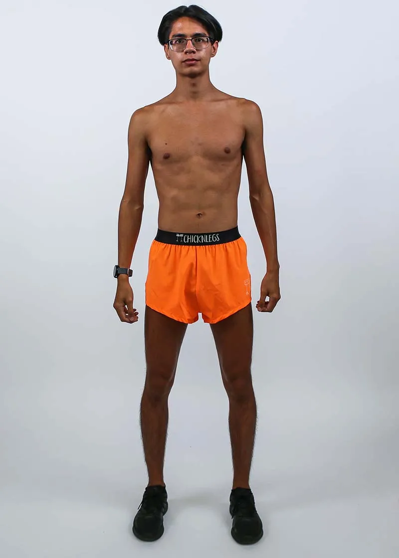 Men's Neon orange 2" Split Shorts