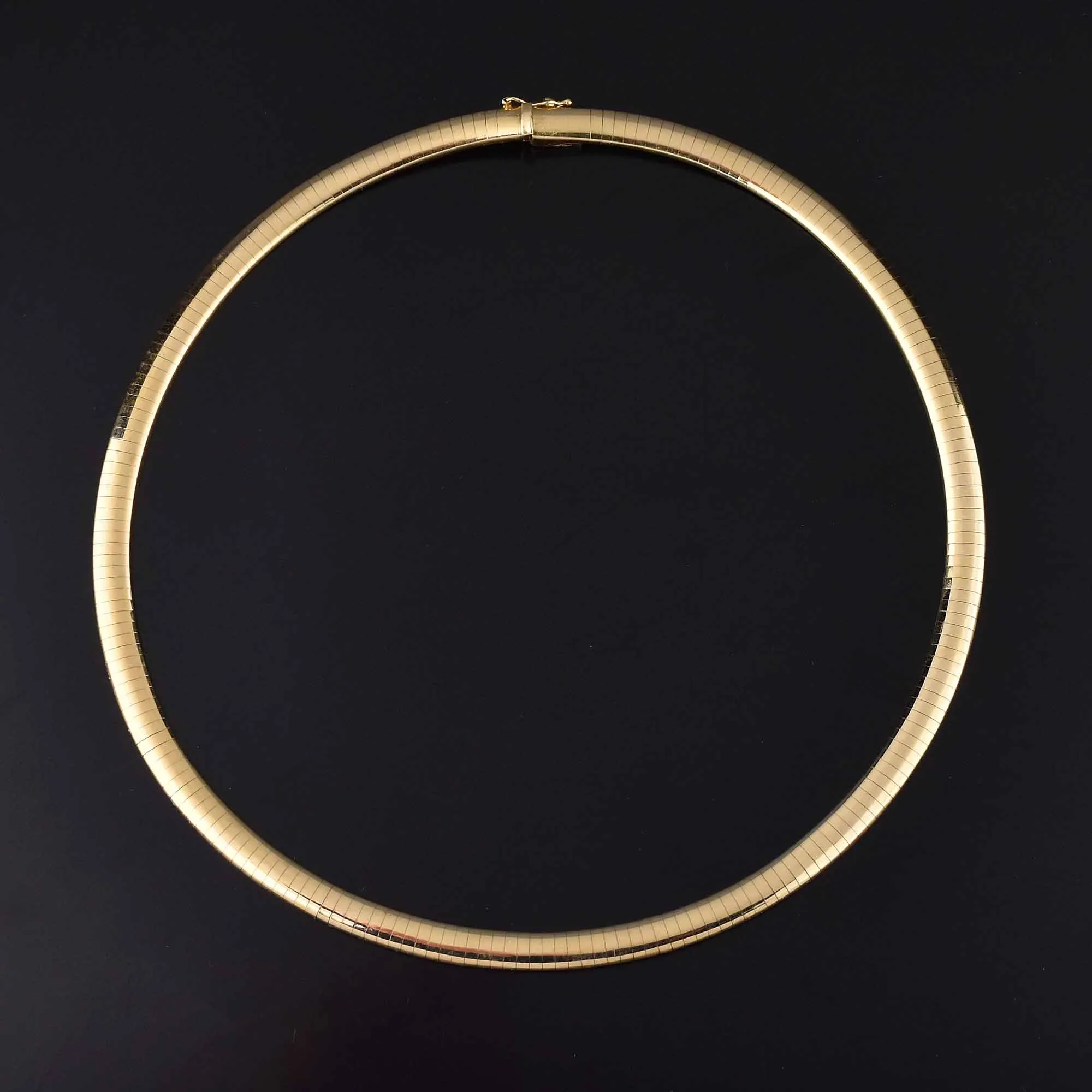 Mid Century 14K Gold Omega Chain Necklace