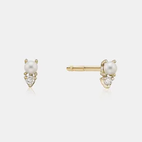 Mini Diamond Pearl Studs