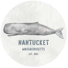 Nantucket Whale Round Art Coaster - Set of 4