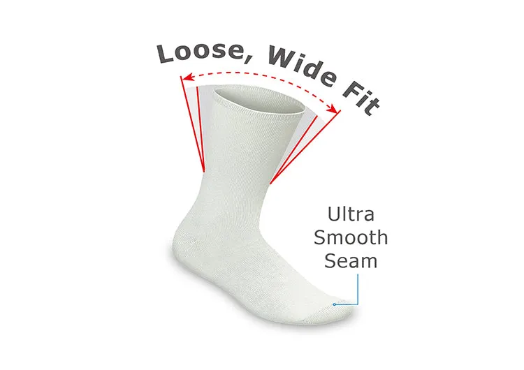 Padded Sole Diabetic Socks - White