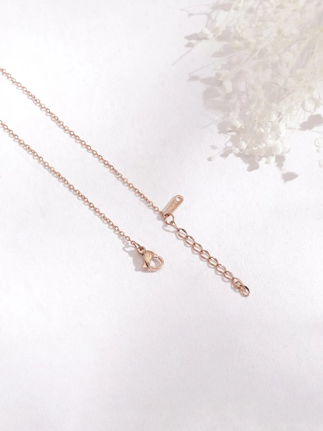 Rubans Rose Gold Plated Floral  Necklace