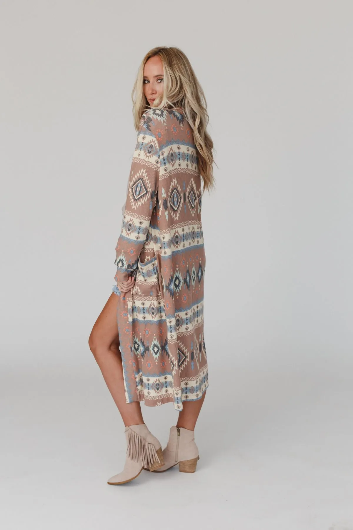 Santa Fe Rose Duster Cardigan - Multi