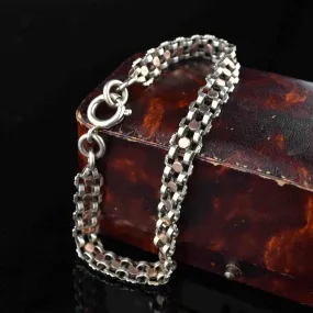 Silver Rose Gold Book Chain Fancy Link Bracelet