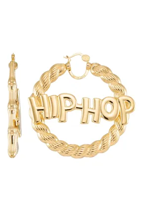 Sister Love Hip-Hop Nameplate Hoops