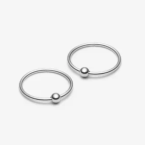 Sleeper Hoop Earrings – 10k White Gold – Monochrome