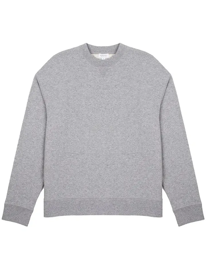 Sunspel Loopback Sweatshirt Grey Melange