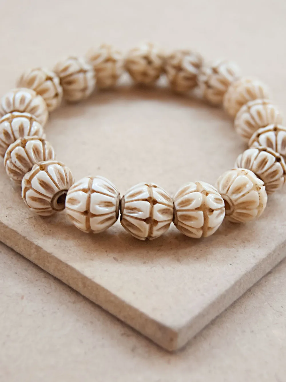 Tan Bone Mala bracelet