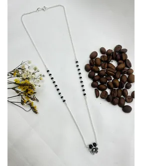 The Floral Silver Beads Necklace/ Mangalsutra