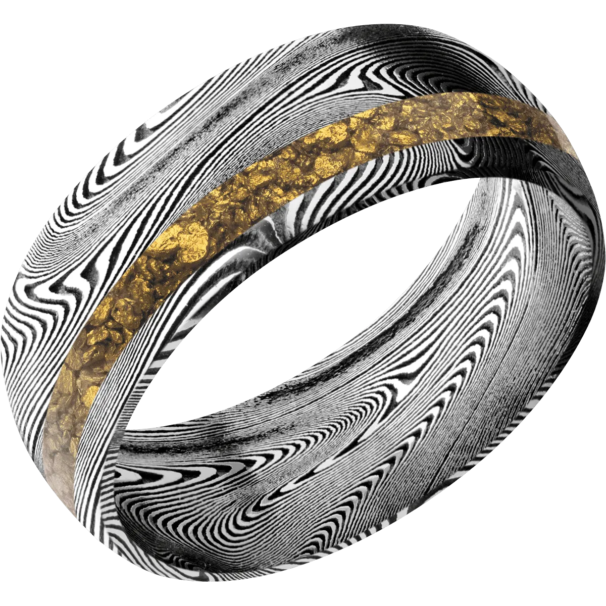 Tightweave with Acid Finish and Alaskan Gold Nugget Inlay