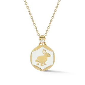 Trickster Bunny Pendant White Enamel