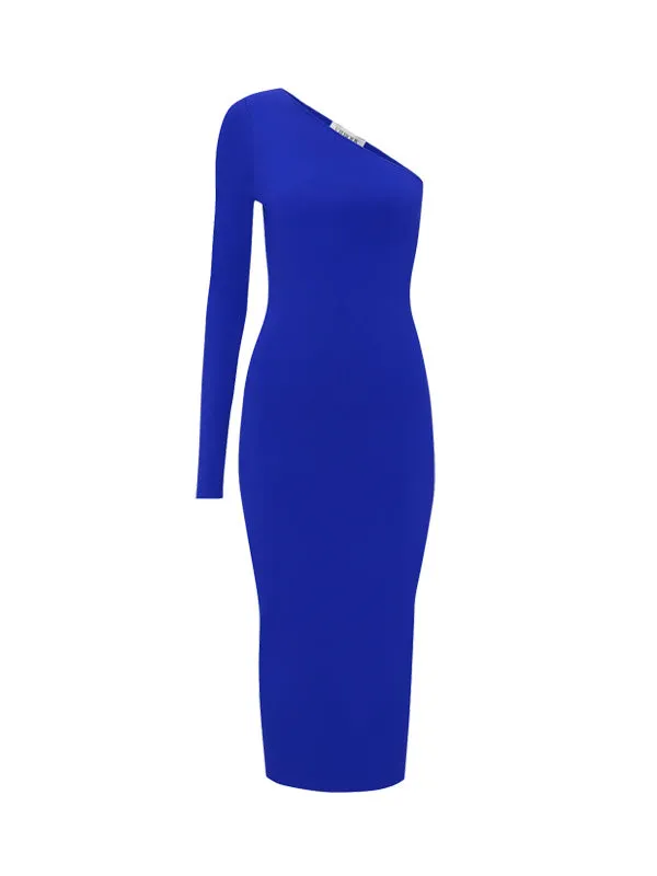 Vb Body One Shoulder Midi Dress in Colbolt