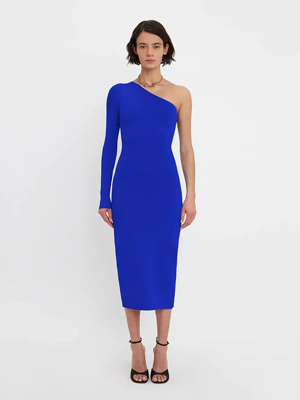 Vb Body One Shoulder Midi Dress in Colbolt