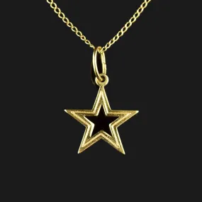 Vintage 14K Gold Star Pendant Necklace