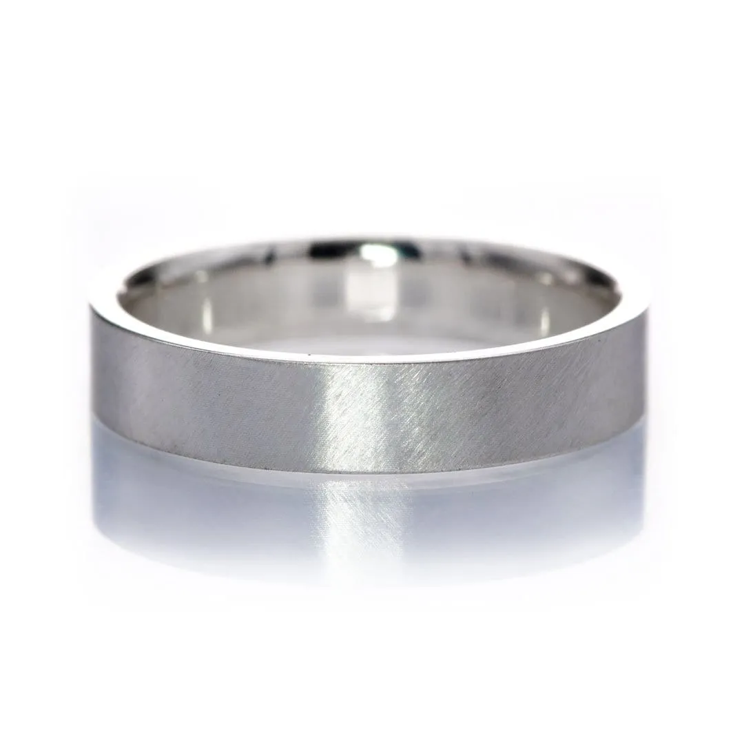 Wide Flat Modern Simple Wedding Band