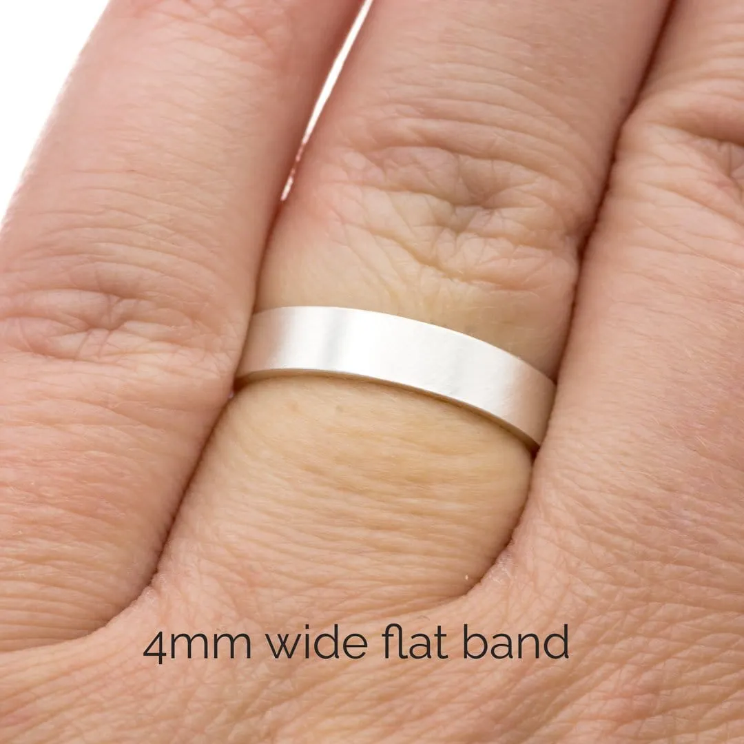 Wide Flat Modern Simple Wedding Band