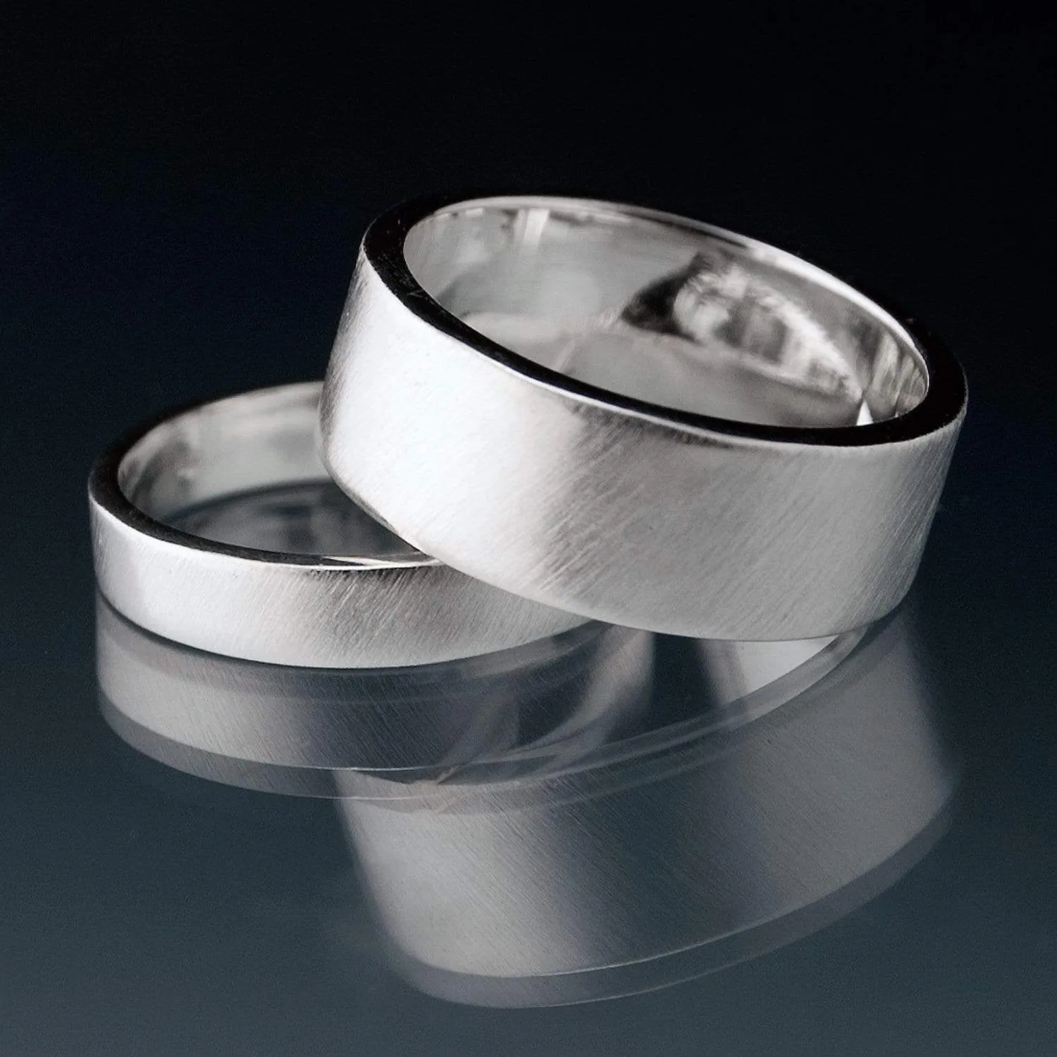 Wide Flat Modern Simple Wedding Band