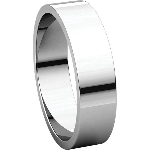 Wide Flat Modern Simple Wedding Band