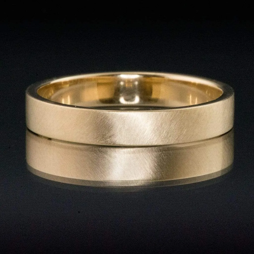 Wide Flat Modern Simple Wedding Band