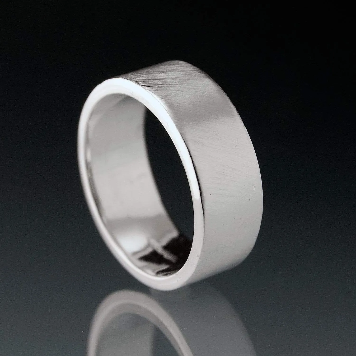 Wide Flat Modern Simple Wedding Band